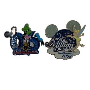Disney Pins Set of 2 Minnie '06 & Tinkerbell Year of a Million Dreams 2006 2008